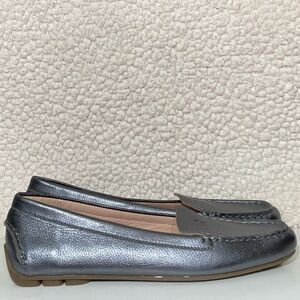 Taryn Rose Womens Karen Leather Metallic Slip On Casual Driving Shoes SZ US 8.5B
